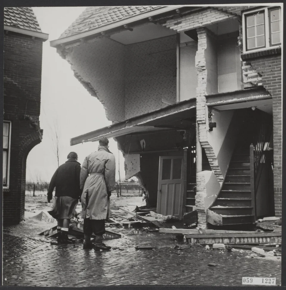Maassluis, Niderland — 1 fevral 1953 daşqınında zədələnmiş bina.